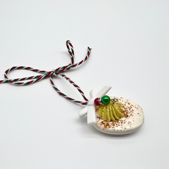 Deviled Egg Christmas Ornament – Handmade Clay Food Ornament | Funny Holiday - Picture 4 of 15